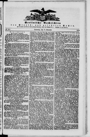 Berlinische Nachrichten von Staats- und gelehrten Sachen vom 13.09.1849