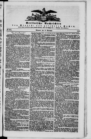 Berlinische Nachrichten von Staats- und gelehrten Sachen on Sep 19, 1849