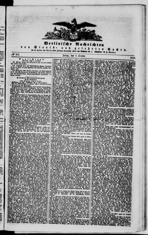 Berlinische Nachrichten von Staats- und gelehrten Sachen vom 05.10.1849