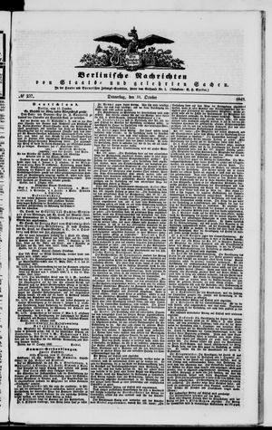 Berlinische Nachrichten von Staats- und gelehrten Sachen vom 11.10.1849