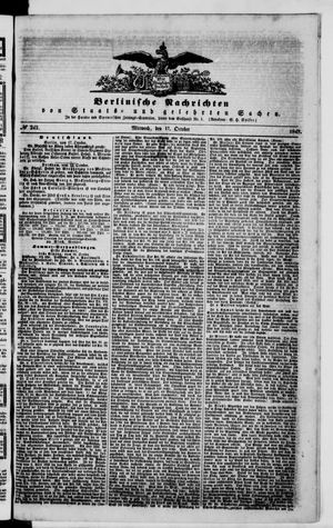 Berlinische Nachrichten von Staats- und gelehrten Sachen vom 17.10.1849