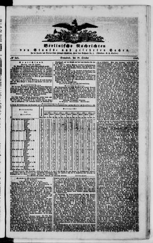 Berlinische Nachrichten von Staats- und gelehrten Sachen vom 20.10.1849