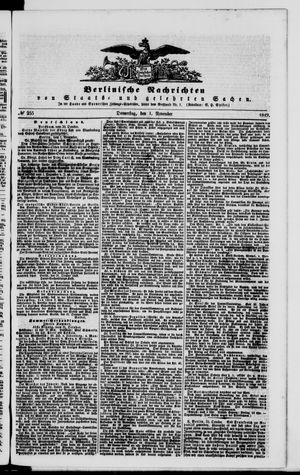 Berlinische Nachrichten von Staats- und gelehrten Sachen vom 01.11.1849