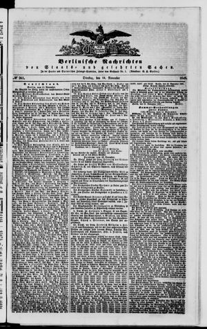 Berlinische Nachrichten von Staats- und gelehrten Sachen vom 13.11.1849