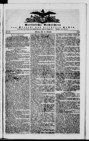 Berlinische Nachrichten von Staats- und gelehrten Sachen vom 25.11.1849