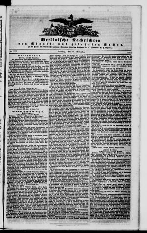 Berlinische Nachrichten von Staats- und gelehrten Sachen on Nov 27, 1849
