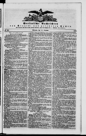 Berlinische Nachrichten von Staats- und gelehrten Sachen vom 12.12.1849