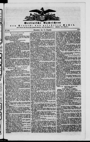 Berlinische Nachrichten von Staats- und gelehrten Sachen vom 15.12.1849