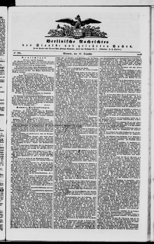 Berlinische Nachrichten von Staats- und gelehrten Sachen vom 19.12.1849