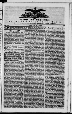 Berlinische Nachrichten von Staats- und gelehrten Sachen vom 23.12.1849