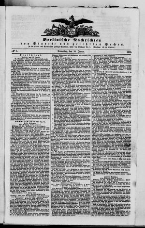 Berlinische Nachrichten von Staats- und gelehrten Sachen vom 10.01.1850