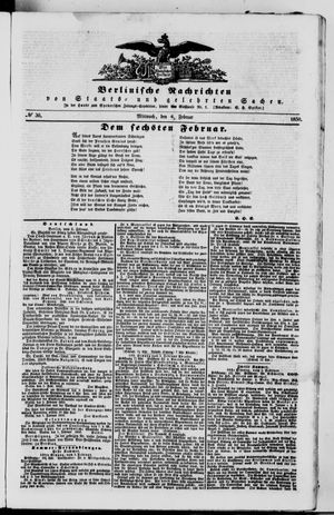 Berlinische Nachrichten von Staats- und gelehrten Sachen vom 06.02.1850