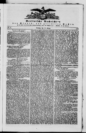 Berlinische Nachrichten von Staats- und gelehrten Sachen vom 26.02.1850