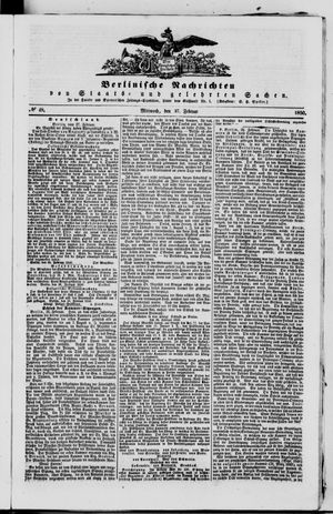 Berlinische Nachrichten von Staats- und gelehrten Sachen vom 27.02.1850