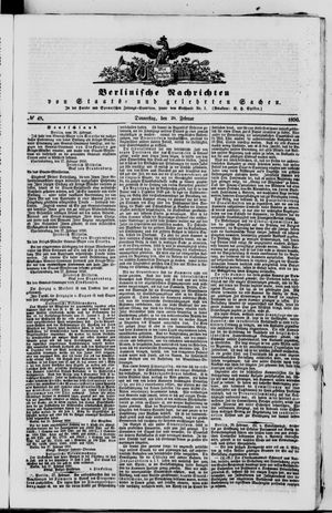 Berlinische Nachrichten von Staats- und gelehrten Sachen on Feb 28, 1850