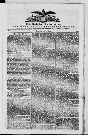 Berlinische Nachrichten von Staats- und gelehrten Sachen vom 14.03.1850