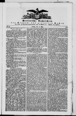Berlinische Nachrichten von Staats- und gelehrten Sachen vom 19.03.1850