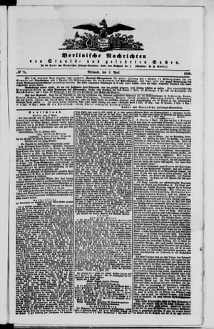 Berlinische Nachrichten von Staats- und gelehrten Sachen vom 03.04.1850