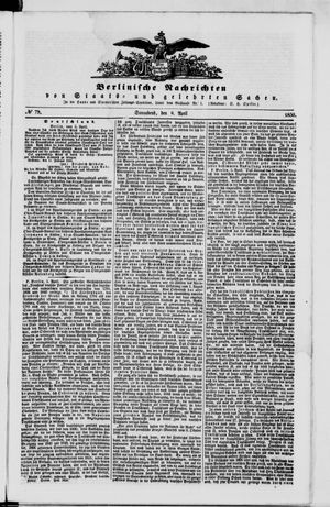Berlinische Nachrichten von Staats- und gelehrten Sachen on Apr 6, 1850