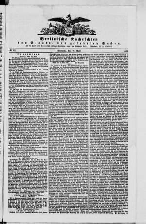 Berlinische Nachrichten von Staats- und gelehrten Sachen vom 10.04.1850