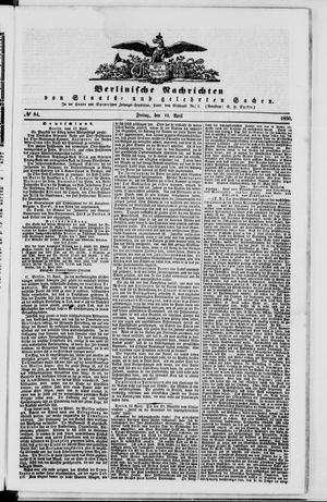 Berlinische Nachrichten von Staats- und gelehrten Sachen vom 12.04.1850