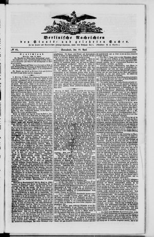 Berlinische Nachrichten von Staats- und gelehrten Sachen vom 13.04.1850