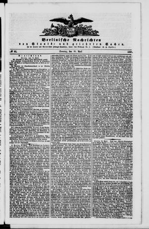 Berlinische Nachrichten von Staats- und gelehrten Sachen vom 21.04.1850