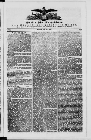 Berlinische Nachrichten von Staats- und gelehrten Sachen on Apr 24, 1850
