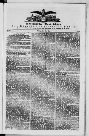 Berlinische Nachrichten von Staats- und gelehrten Sachen vom 28.04.1850