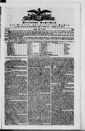 Berlinische Nachrichten von Staats- und gelehrten Sachen vom 28.06.1850
