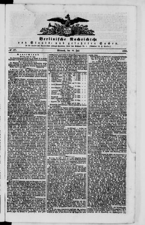 Berlinische Nachrichten von Staats- und gelehrten Sachen vom 10.07.1850