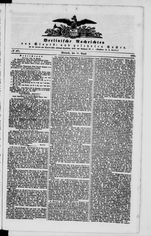 Berlinische Nachrichten von Staats- und gelehrten Sachen vom 14.08.1850