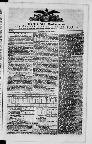 Berlinische Nachrichten von Staats- und gelehrten Sachen vom 15.08.1850