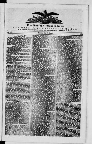 Berlinische Nachrichten von Staats- und gelehrten Sachen vom 25.08.1850
