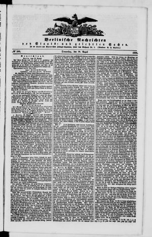 Berlinische Nachrichten von Staats- und gelehrten Sachen vom 29.08.1850