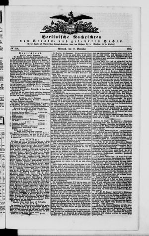 Berlinische Nachrichten von Staats- und gelehrten Sachen vom 11.09.1850