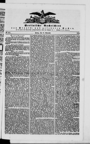Berlinische Nachrichten von Staats- und gelehrten Sachen on Sep 13, 1850