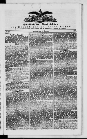 Berlinische Nachrichten von Staats- und gelehrten Sachen vom 25.09.1850