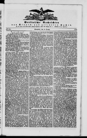 Berlinische Nachrichten von Staats- und gelehrten Sachen on Oct 12, 1850