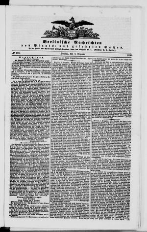 Berlinische Nachrichten von Staats- und gelehrten Sachen on Dec 3, 1850