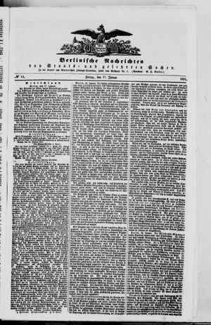 Berlinische Nachrichten von Staats- und gelehrten Sachen vom 17.01.1851