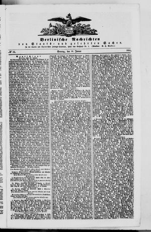 Berlinische Nachrichten von Staats- und gelehrten Sachen vom 19.01.1851
