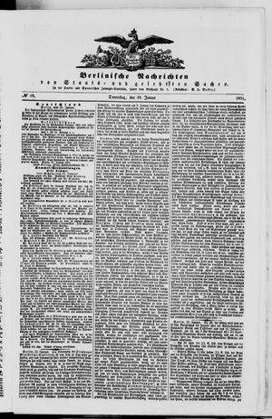 Berlinische Nachrichten von Staats- und gelehrten Sachen vom 23.01.1851