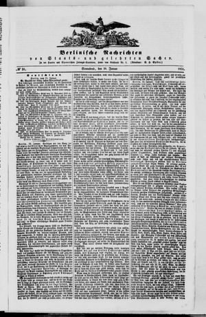 Berlinische Nachrichten von Staats- und gelehrten Sachen vom 25.01.1851