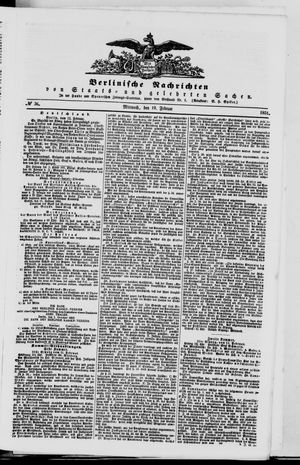 Berlinische Nachrichten von Staats- und gelehrten Sachen vom 12.02.1851