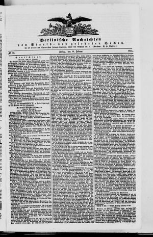 Berlinische Nachrichten von Staats- und gelehrten Sachen vom 14.02.1851