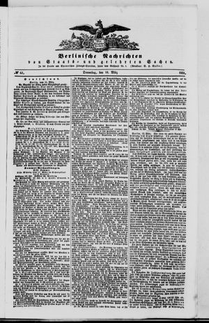 Berlinische Nachrichten von Staats- und gelehrten Sachen vom 13.03.1851
