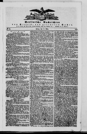 Berlinische Nachrichten von Staats- und gelehrten Sachen vom 14.03.1851