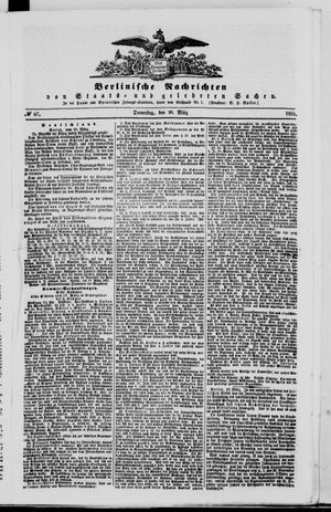 Berlinische Nachrichten von Staats- und gelehrten Sachen vom 20.03.1851