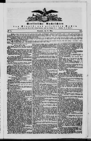 Berlinische Nachrichten von Staats- und gelehrten Sachen vom 29.03.1851